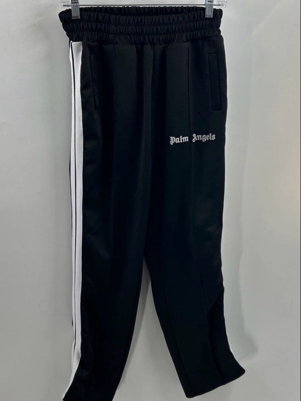 Palm Angels Black Joggers with White Side Stripes